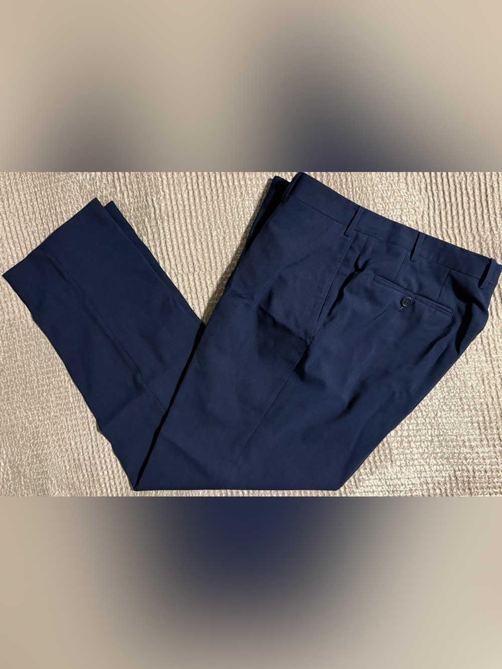 CANALI 1934 Italy 🇮🇹 Slim Fit Stretch Wool Trousers Navy 34x28.5 IT52 EUC
